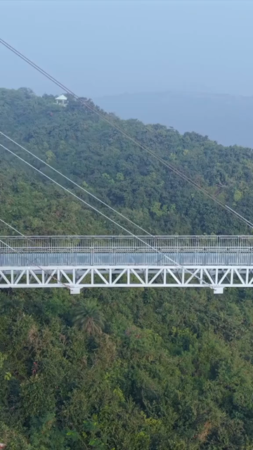 Vertical Aerial View of Vizag Glass Bridge at Kailasagiri, Visakhapatnam