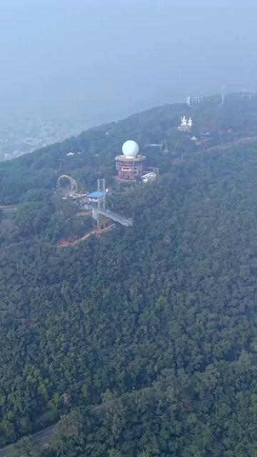 Vertical Aerial View of Vizag Glass Bridge at Kailasagiri, Visakhapatnam