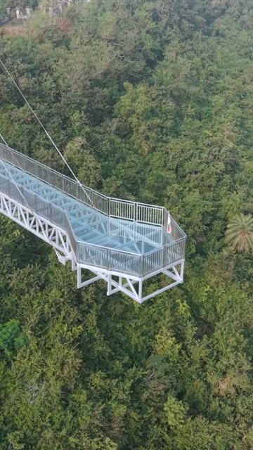 Vertical Aerial View of Vizag Glass Bridge at Kailasagiri, Visakhapatnam