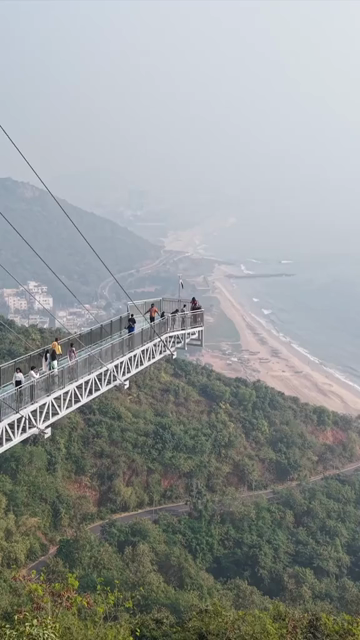 Vertical Aerial View of Vizag Glass Bridge at Kailasagiri, Visakhapatnam