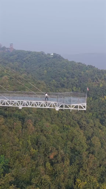 Vertical Aerial View of Vizag Glass Bridge at Kailasagiri, Visakhapatnam