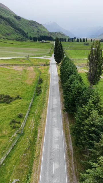 Vertical Aerial View of Wanaka Mount Aspiring Road New Zealand