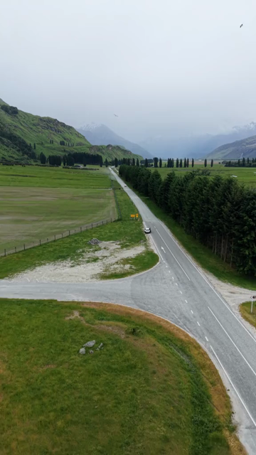 Vertical Aerial View of Wanaka Mount Aspiring Road New Zealand