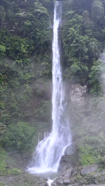 Vertical Aerial View of Waterfall in Arunachal Pradesh India