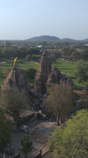 Vertical Aerial View of Western Group of Temples at Khajuraho, Madhya Pradesh