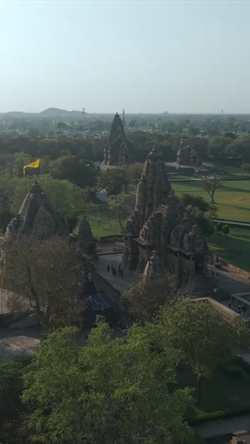 Vertical Aerial View of Western Group of Temples at Khajuraho, Madhya Pradesh