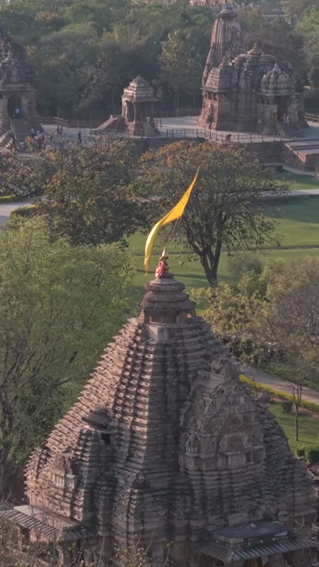 Vertical Aerial View of Western Group of Temples at Khajuraho, Madhya Pradesh