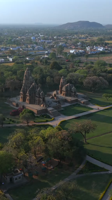 Vertical Aerial View of Western Group of Temples at Khajuraho, Madhya Pradesh