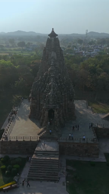 Vertical Aerial View of Western Group of Temples at Khajuraho, Madhya Pradesh