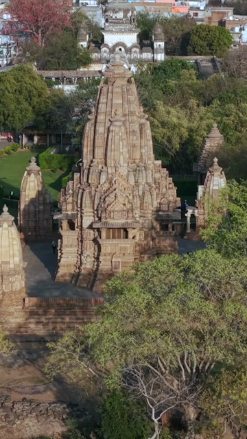 Vertical Aerial View of Western Group of Temples at Khajuraho, Madhya Pradesh