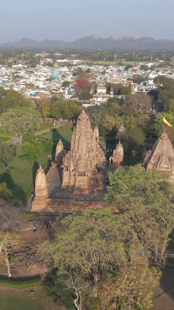 Vertical Aerial View of Western Group of Temples at Khajuraho, Madhya Pradesh