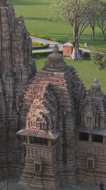 Vertical Aerial View of Western Group of Temples at Khajuraho, Madhya Pradesh