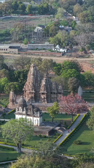 Vertical Aerial View of Western Group of Temples at Khajuraho, Madhya Pradesh