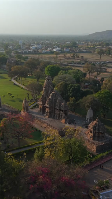 Vertical Aerial View of Western Group of Temples at Khajuraho, Madhya Pradesh