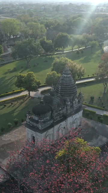 Vertical Aerial View of Western Group of Temples at Khajuraho, Madhya Pradesh
