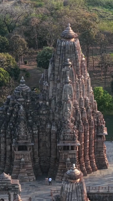Vertical Aerial View of Western Group of Temples at Khajuraho, Madhya Pradesh