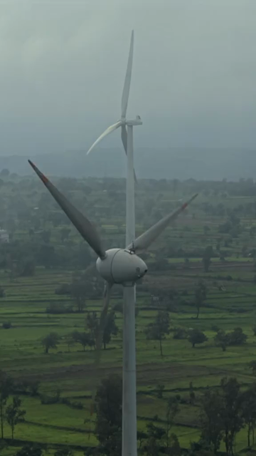Vertical Aerial View of Windmills on Gudhe Panchgani Plateau Sangli Maharashtra