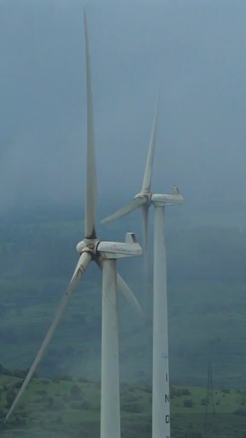 Vertical Aerial View of Windmills on Gudhe Panchgani Plateau Sangli Maharashtra