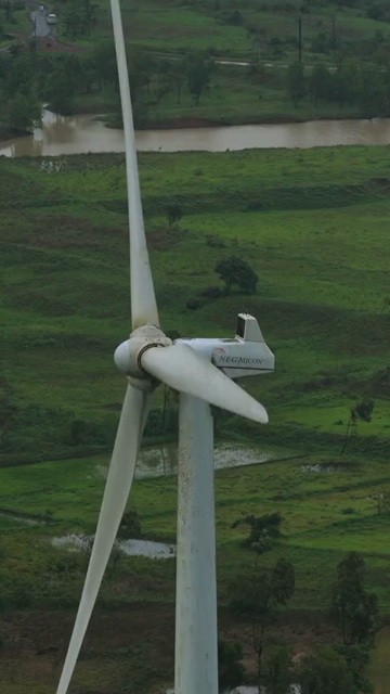 Vertical Aerial View of Windmills on Gudhe Panchgani Plateau Sangli Maharashtra