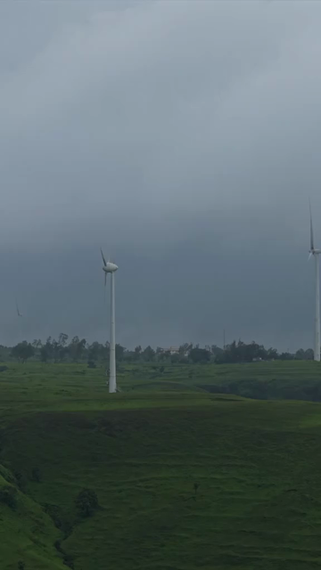 Vertical Aerial View of Windmills on Gudhe Panchgani Plateau Sangli Maharashtra