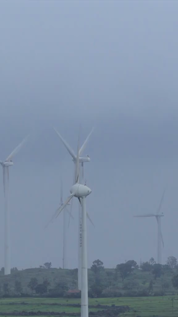 Vertical Aerial View of Windmills on Gudhe Panchgani Plateau Sangli Maharashtra