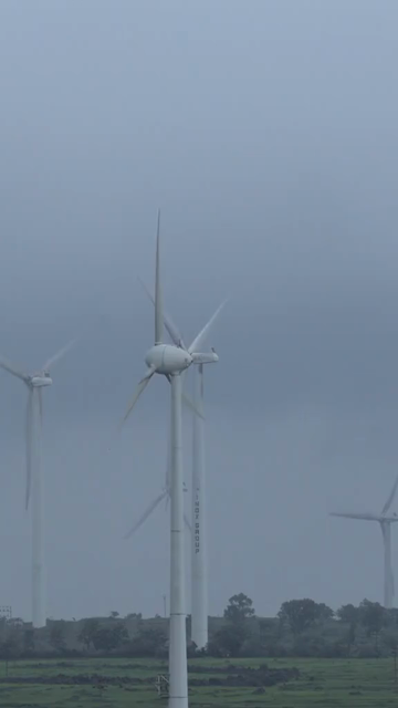 Vertical Aerial View of Windmills on Gudhe Panchgani Plateau Sangli Maharashtra