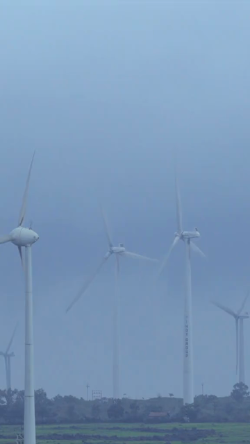 Vertical Aerial View of Windmills on Gudhe Panchgani Plateau Sangli Maharashtra