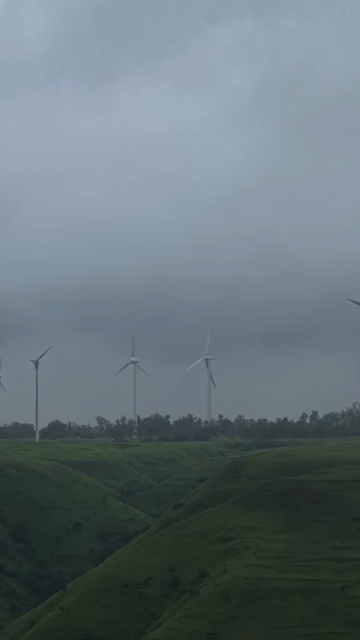 Vertical Aerial View of Windmills on Gudhe Panchgani Plateau Sangli Maharashtra