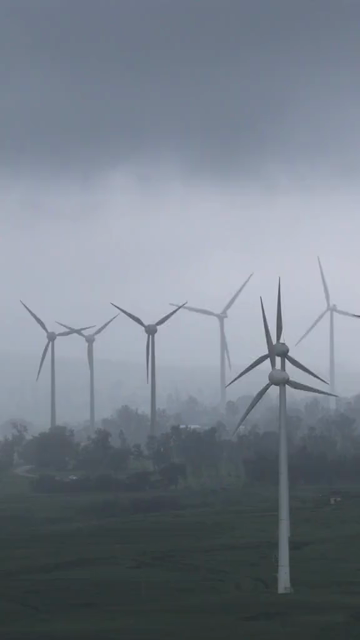 Vertical Aerial View of Windmills on Gudhe Panchgani Plateau Sangli Maharashtra