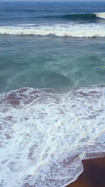 Vertical Aerial View of Waves Crashing on Yarada Beach in Visakhapatnam India