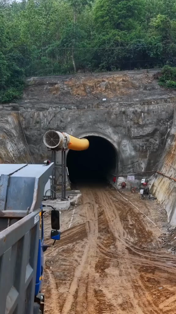 Vertical Aerial View of Kottavalasa–Kirandul Railway Tunnel Construction and Tracks, Andhra Pradesh