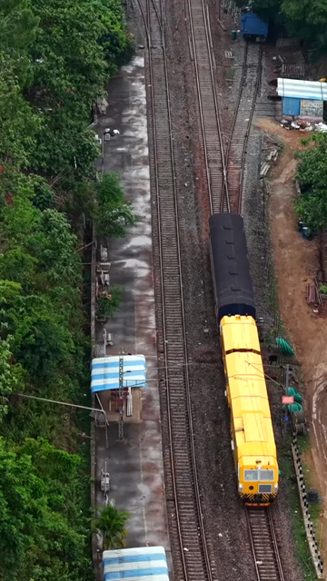 Vertical Aerial View of Kottavalasa–Kirandul Railway Tunnel Construction and Tracks, Andhra Pradesh