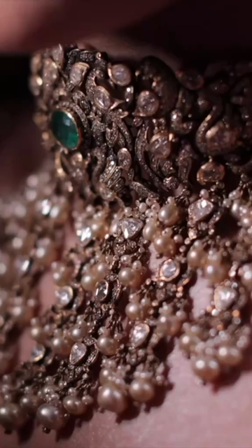 Vertical Close Up of Indian Bride Showcasing Traditional Bridal Jewellery