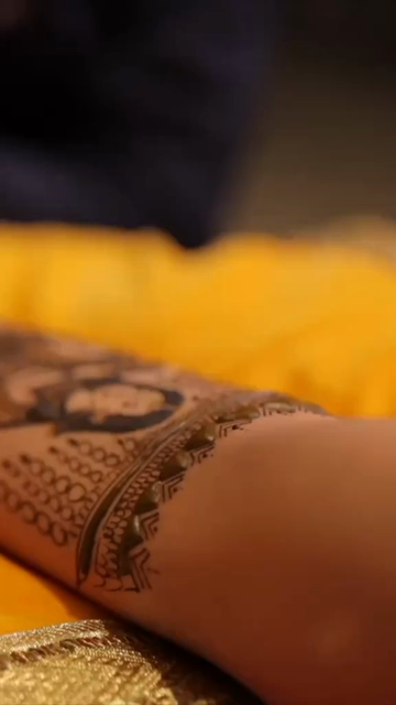 Vertical Close Up of Mehendi Applying on Bride's Hand