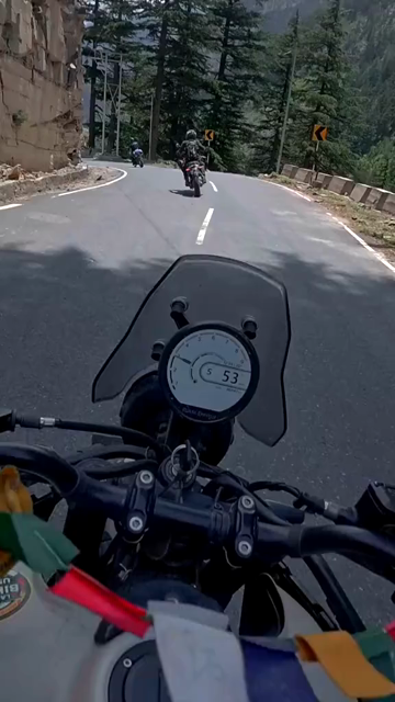 Vertical POV of Adventure Motorcycle Ride on Scenic Himalayan Road in Ladakh
