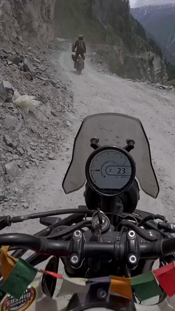 Vertical POV of Adventure Motorcycle Ride on Scenic Himalayan Road in Ladakh