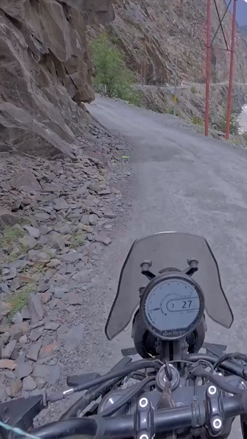 Vertical POV of Adventure Motorcycle Ride on Scenic Himalayan Road in Ladakh