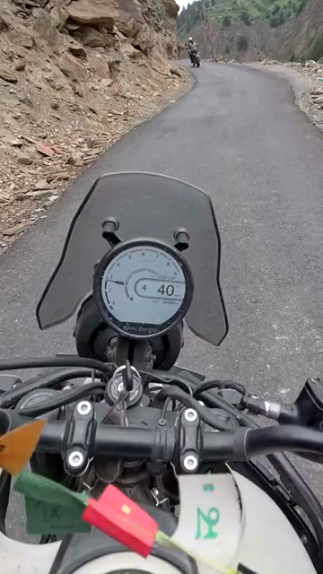Vertical POV of Adventure Motorcycle Ride on Scenic Himalayan Road in Ladakh