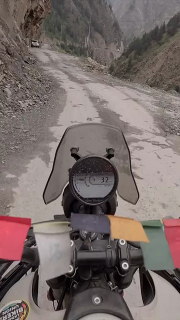 Vertical POV of Adventure Motorcycle Ride on Scenic Himalayan Road in Ladakh