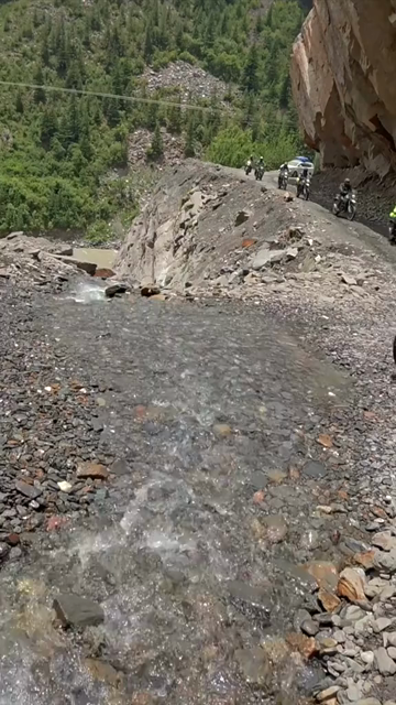 Vertical POV of Adventure Motorcycle Ride on Scenic Himalayan Road in Ladakh
