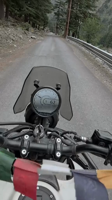 Vertical POV of Adventure Motorcycle Ride on Scenic Himalayan Road in Ladakh