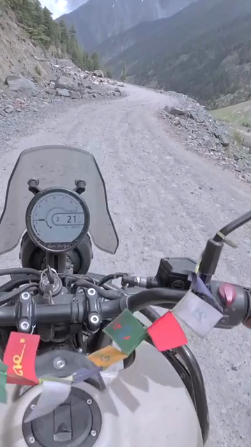 Vertical POV of Adventure Motorcycle Ride on Scenic Himalayan Road in Ladakh