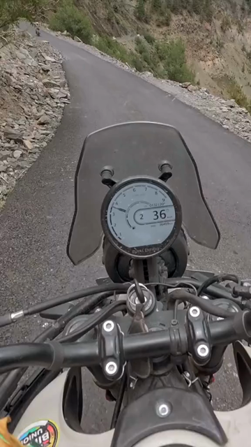 Vertical POV of Adventure Motorcycle Ride on Scenic Himalayan Road in Ladakh