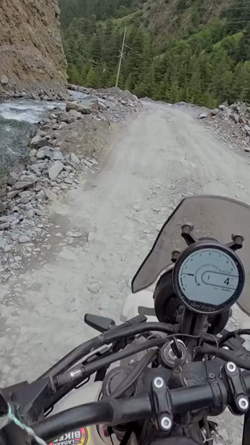 Vertical POV of Adventure Motorcycle Ride on Scenic Himalayan Road in Ladakh