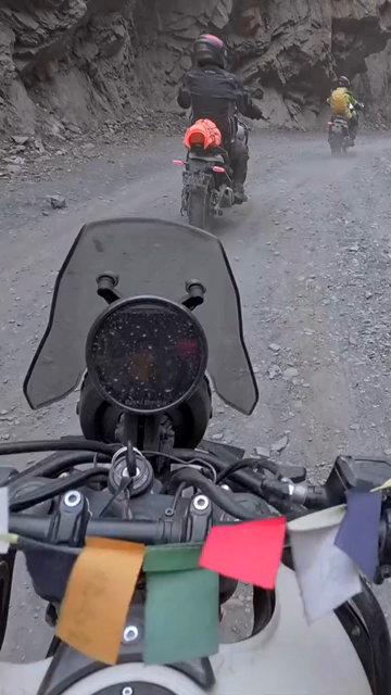 Vertical POV of Adventure Motorcycle Ride on Scenic Himalayan Road in Ladakh