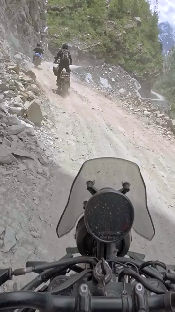 Vertical POV of Adventure Motorcycle Ride on Scenic Himalayan Road in Ladakh