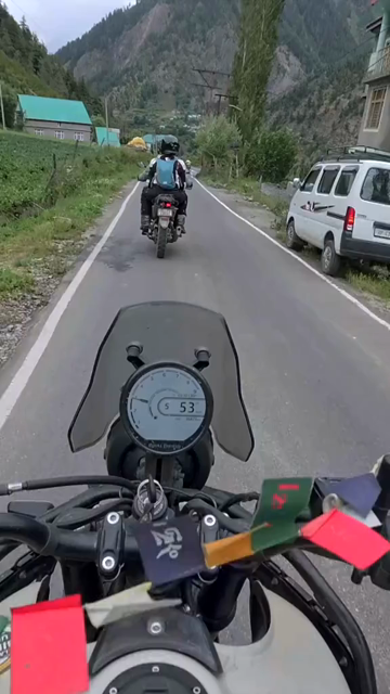 Vertical POV of Adventure Motorcycle Ride on Scenic Himalayan Road in Ladakh