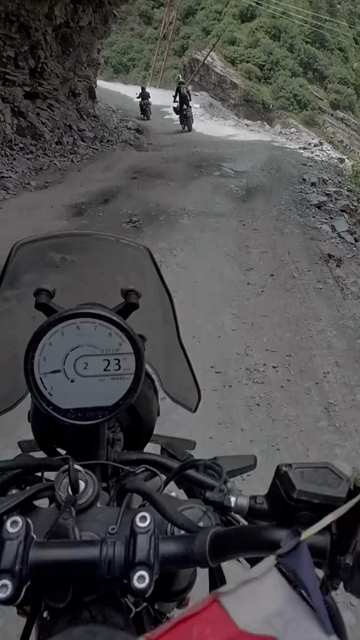 Vertical POV of Adventure Motorcycle Ride on Scenic Himalayan Road in Ladakh