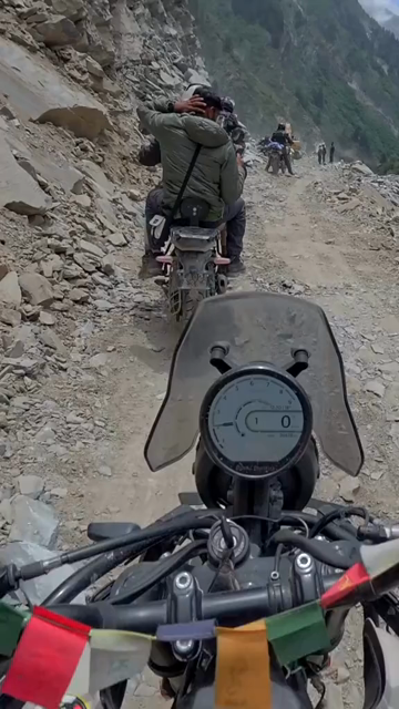 Vertical POV of Adventure Motorcycle Ride on Scenic Himalayan Road in Ladakh