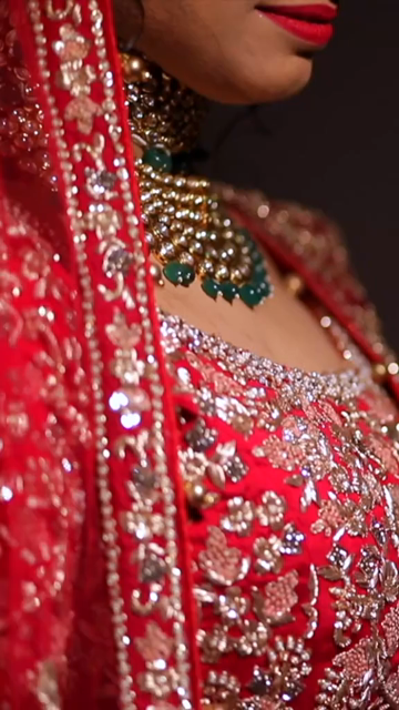 Vertical Portrait of Beautiful Indian Bride in Traditional Bridal Attire